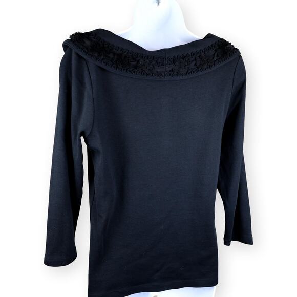 Rafaella Studio Black Boat Neck Sweater Top M - Picture 5 of 8